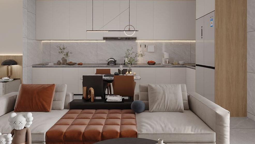Modern kitchen in a Dhahabu apartment, Kigali