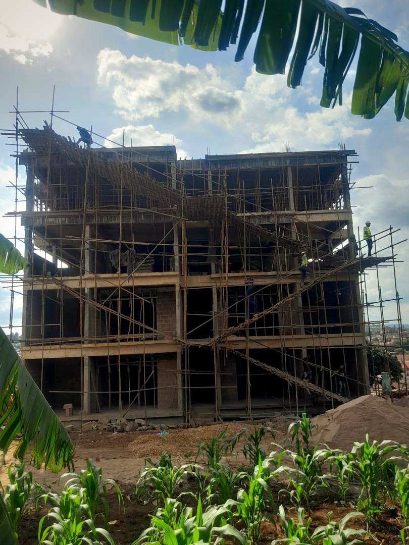 Front elevation of Dhahabu Apartments Kigali under construction